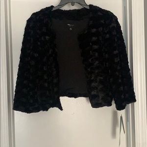 Soft quarter length black fur jacket